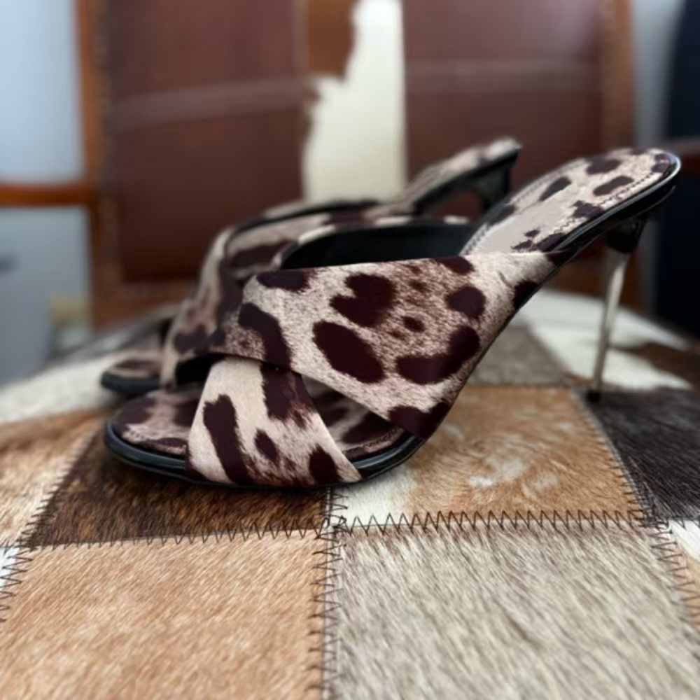 Leopard Print Heels - Sexy Style Leopard Print Crisscross Strap