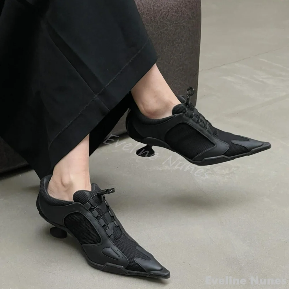 Mesh panel high-heeled sneaker - مراجعة Mesh Sneaker Women وسعره