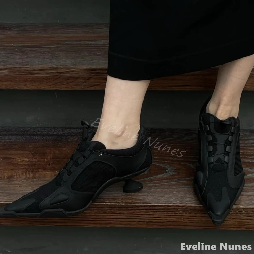 Mesh panel high-heeled sneaker - مراجعة Mesh Sneaker Women وسعره