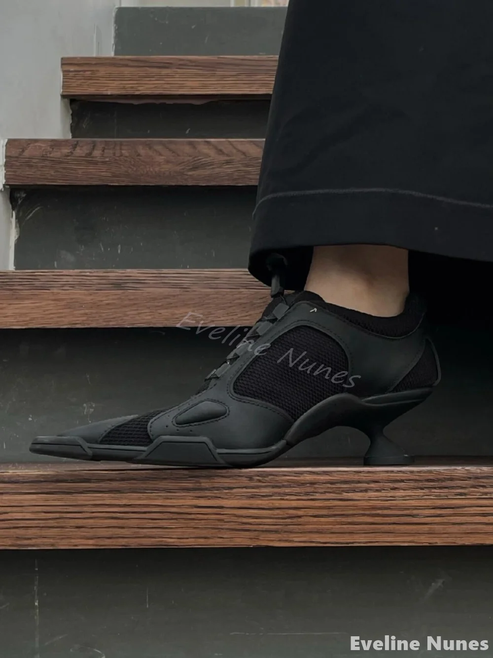 Mesh panel high-heeled sneaker - مراجعة Mesh Sneaker Women وسعره