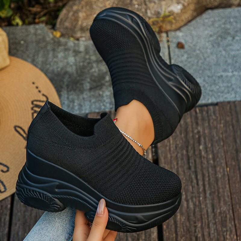 Women's Knitted White Chunky S - مراجعة Mesh Sneaker Women وسعره