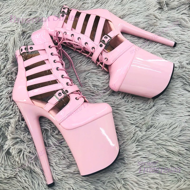 Pink Patent Leather Striped Ho - مراجعة Women Shoes Model وسعره