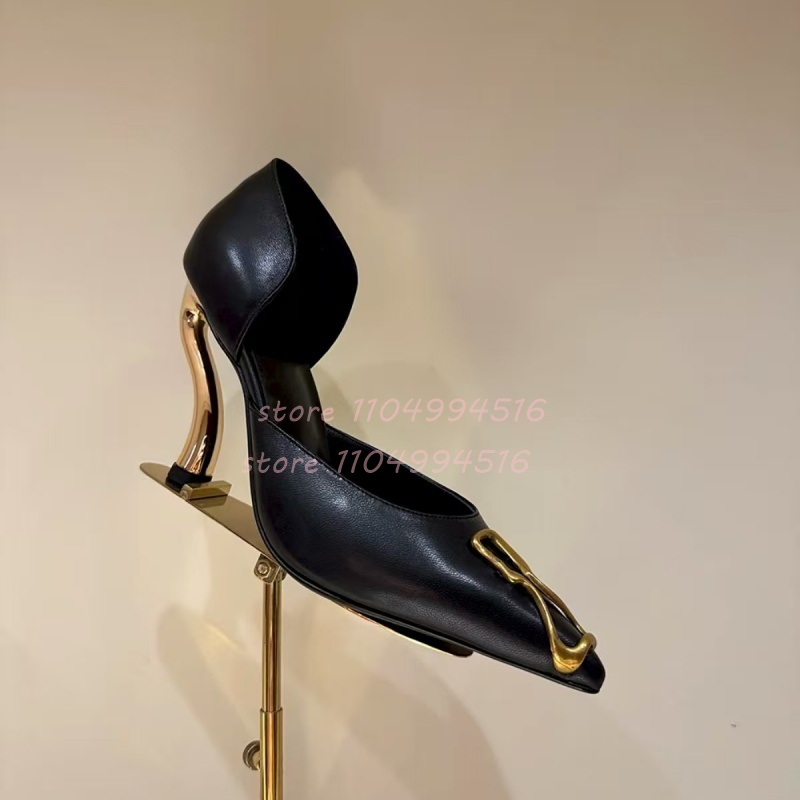 Metal Decor Black Suede Cover  - مراجعة Women Shoes Model وسعره