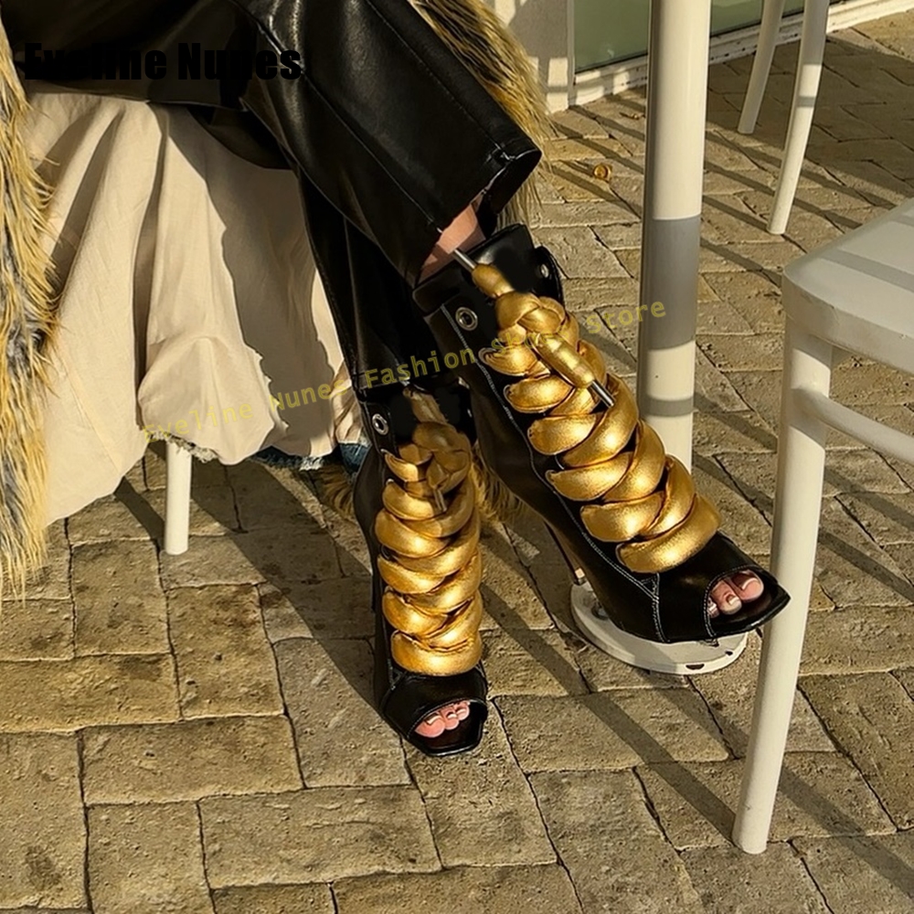 Women's Black Gold Chain Decor - مراجعة Gold Chain Sandal وسعره
