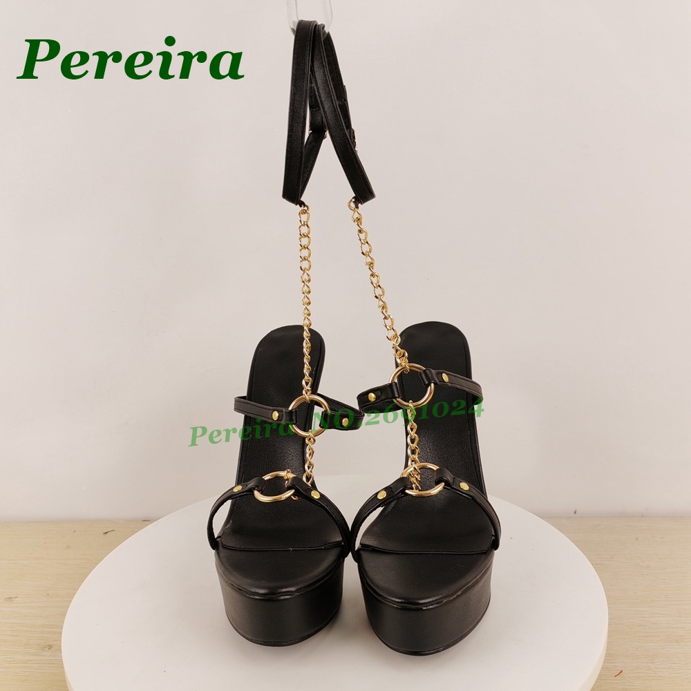 Women's Black Platform Stilett - مراجعة Gold Chain Sandal وسعره