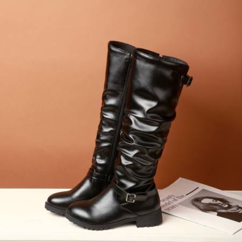 2025 Female Zip Leather Knee H - مراجعة Women'S Shoes Easy Street وسعره