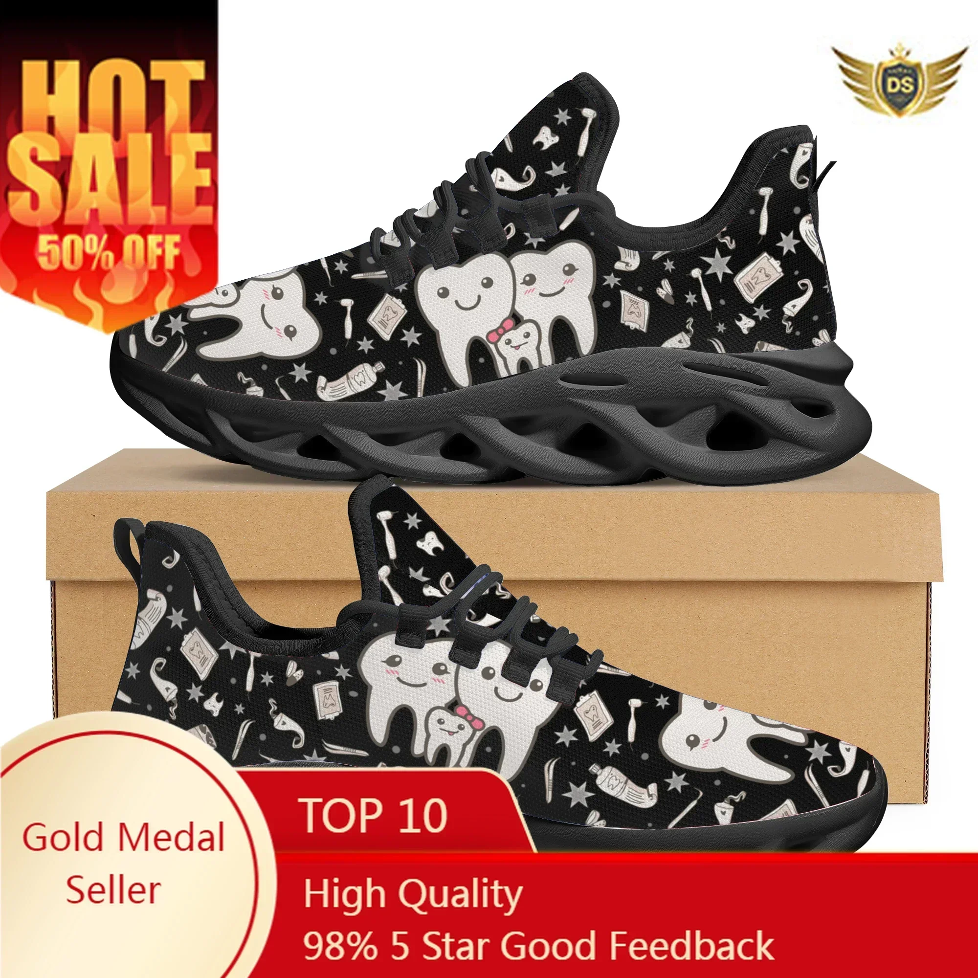 Cute Dental Design Sneakers La - مراجعة Mesh Sneaker Women وسعره