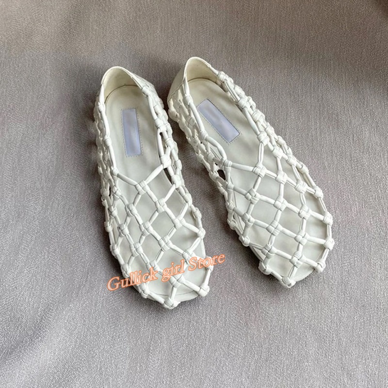 French Woven Mesh Hollow flat  - مراجعة Women Shoes Model وسعره