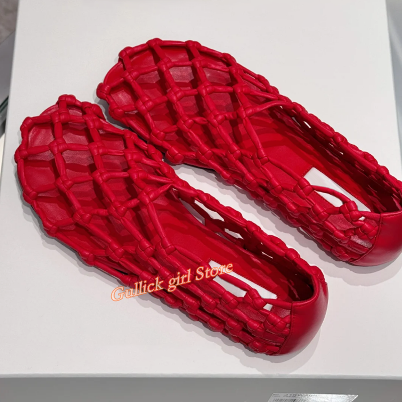 French Woven Mesh Hollow flat  - مراجعة Women Shoes Model وسعره