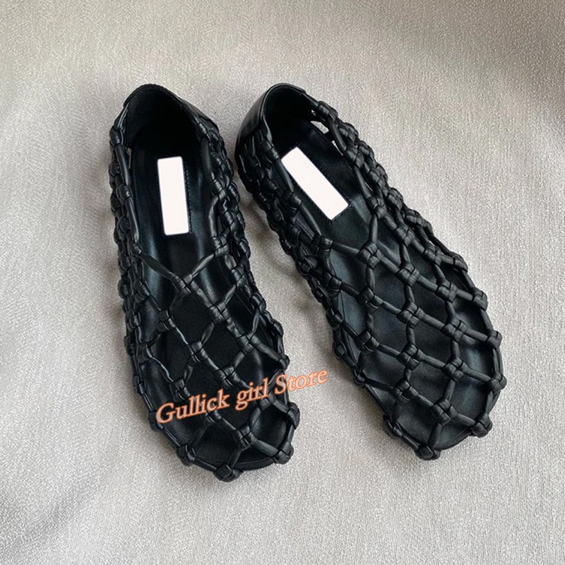 French Woven Mesh Hollow flat  - مراجعة Women Shoes Model وسعره