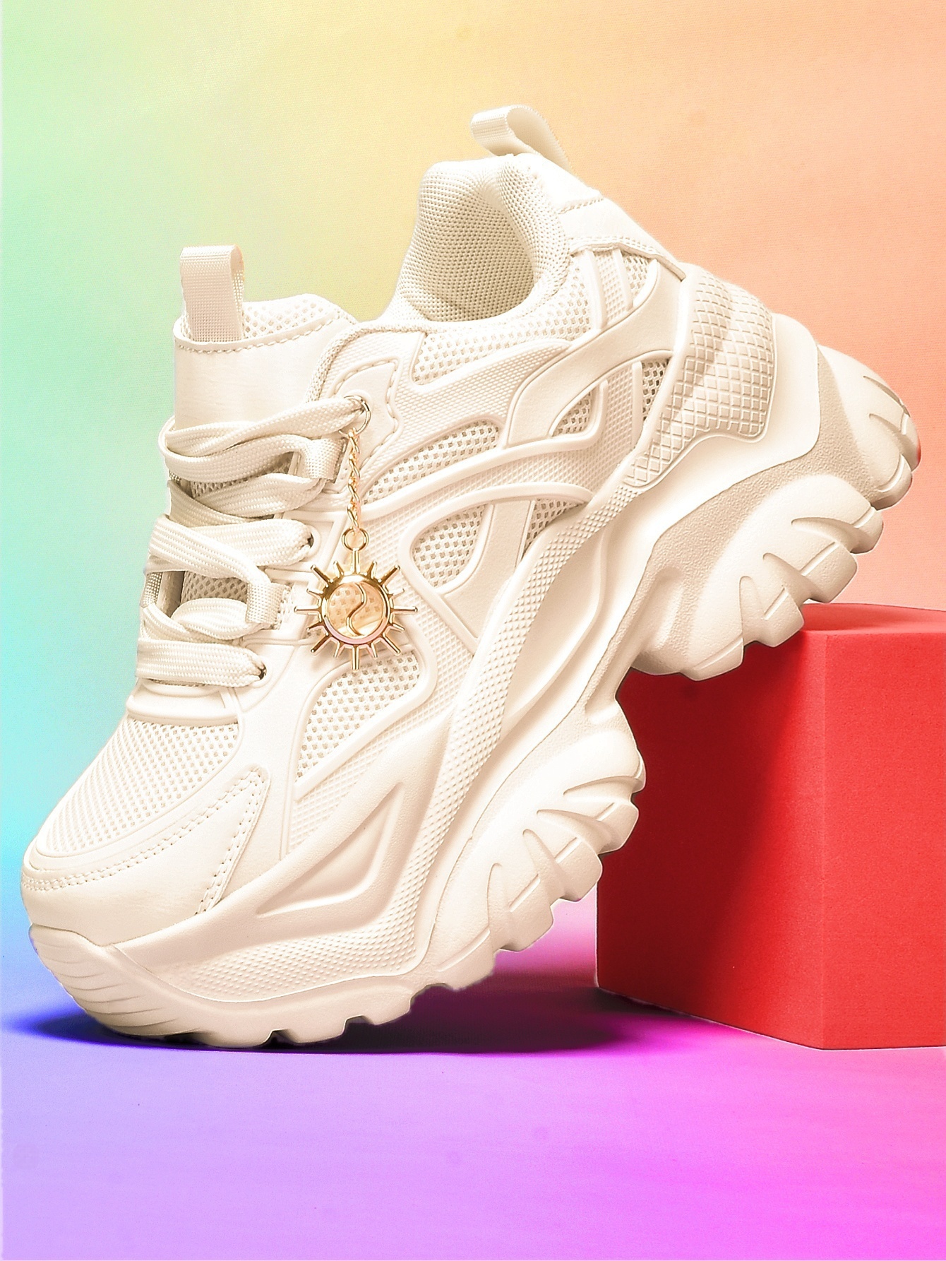 Women's Lightweight 7cm Beige  - مراجعة Gold Chain Sandal وسعره