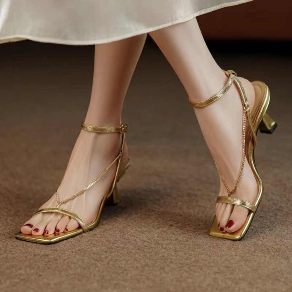 Gold Women's Fashion Sandals,  - مراجعة Gold Chain Sandal وسعره