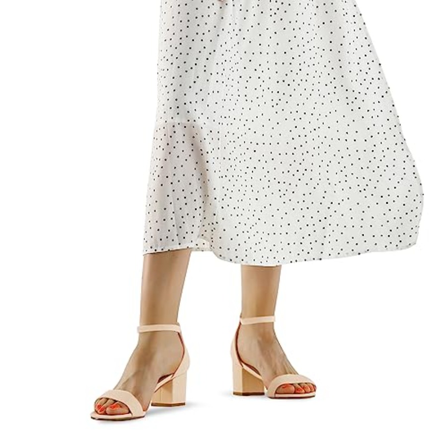 Women's Chunky Low Heels Open  - مراجعة Low Block Heel Pump وسعره