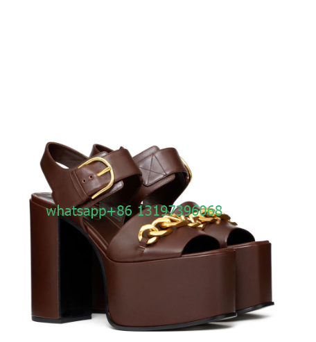 Lady gold chain buckle design  - مراجعة Gold Chain Sandal وسعره