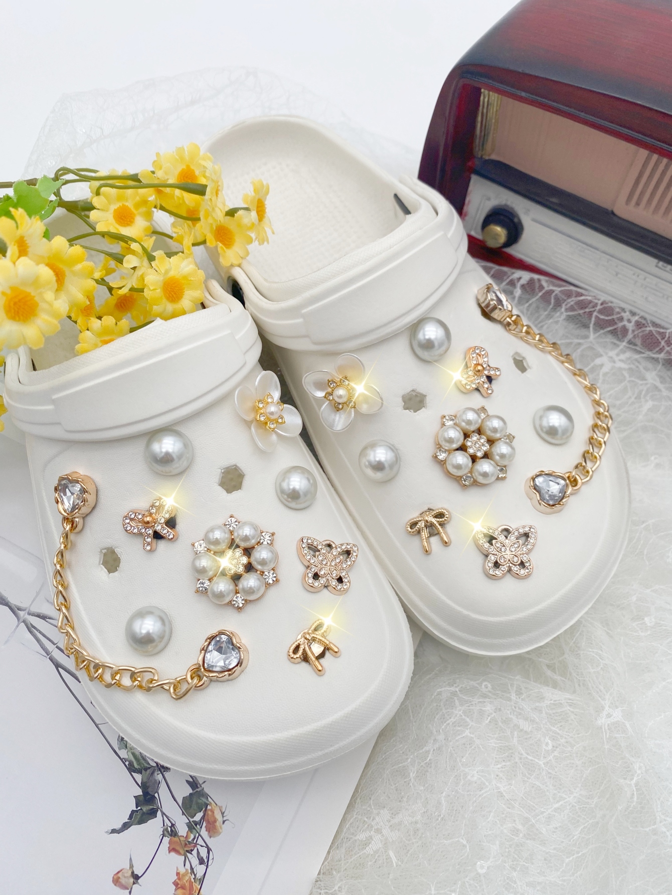 18pcs Fashion Versatile Gold P - مراجعة Gold Chain Sandal وسعره