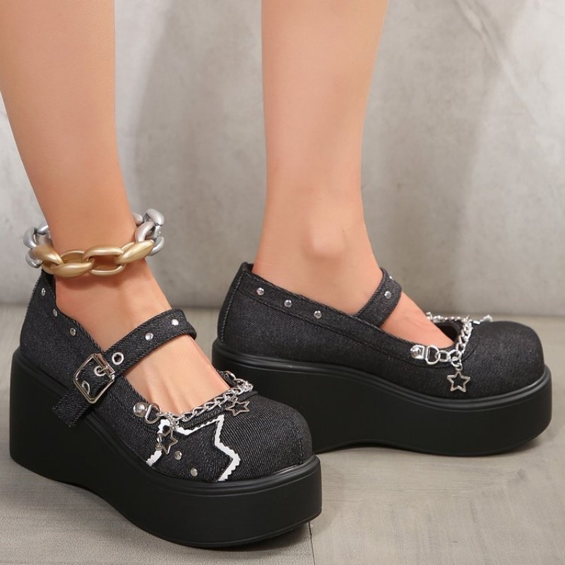 Metal Chain Platform Shoes Wom - مراجعة Women'S Shoes Back To School وسعره