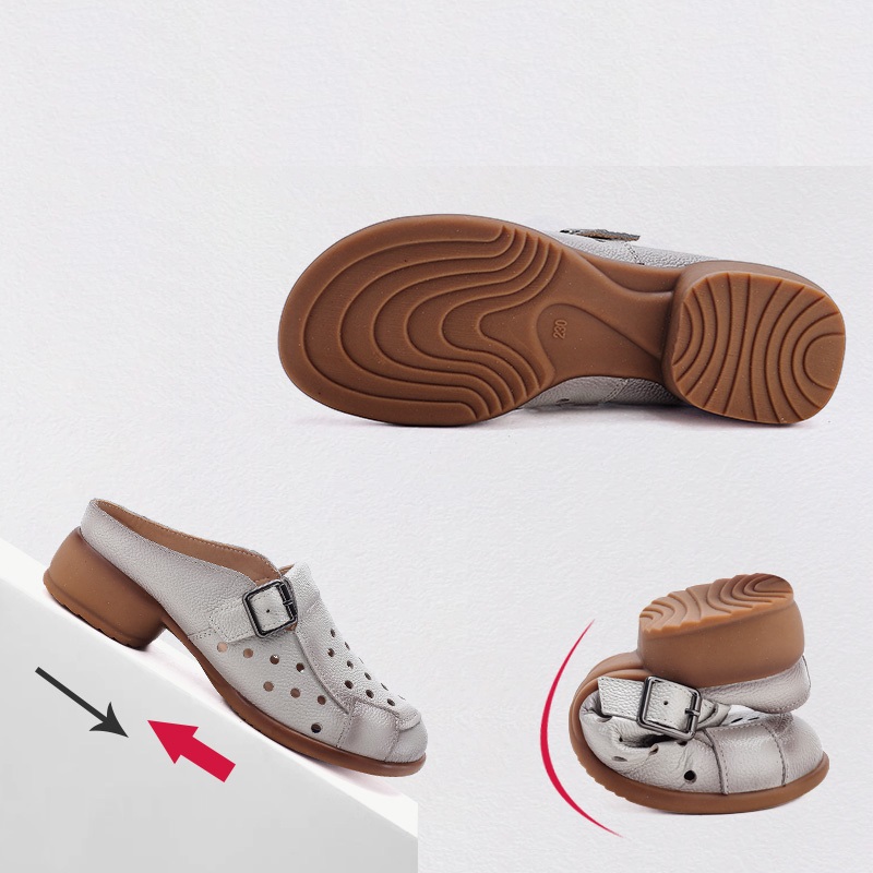 New Cow leather low heel sanda - مراجعة Women Shoes Model وسعره