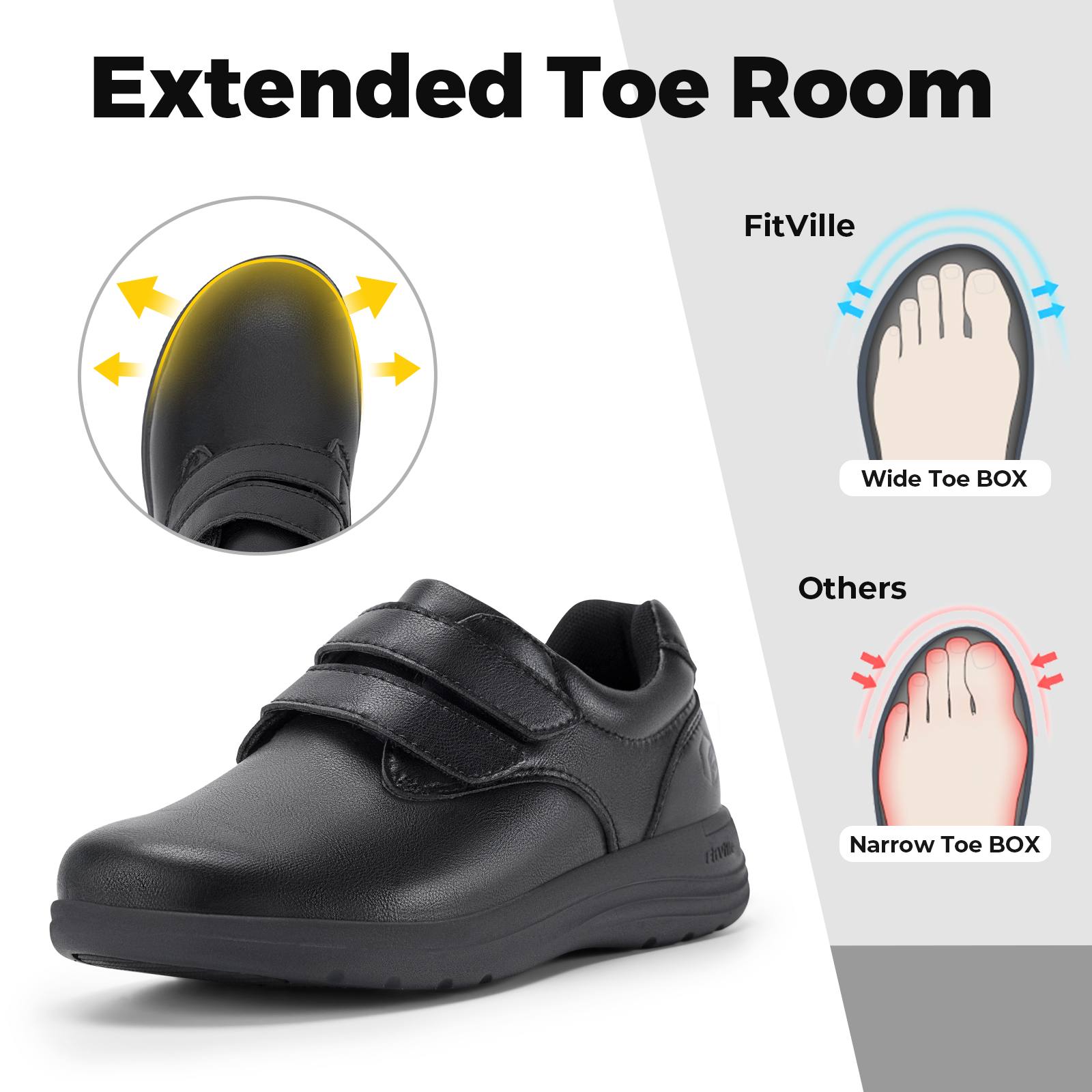FitVille Leather Women's Shoes - مراجعة Women'S Shoes Extra Wide وسعره