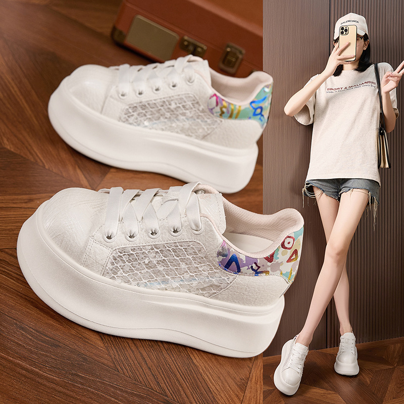 Thick-soled White Shoes for Wo - مراجعة Mesh Sneaker Women وسعره