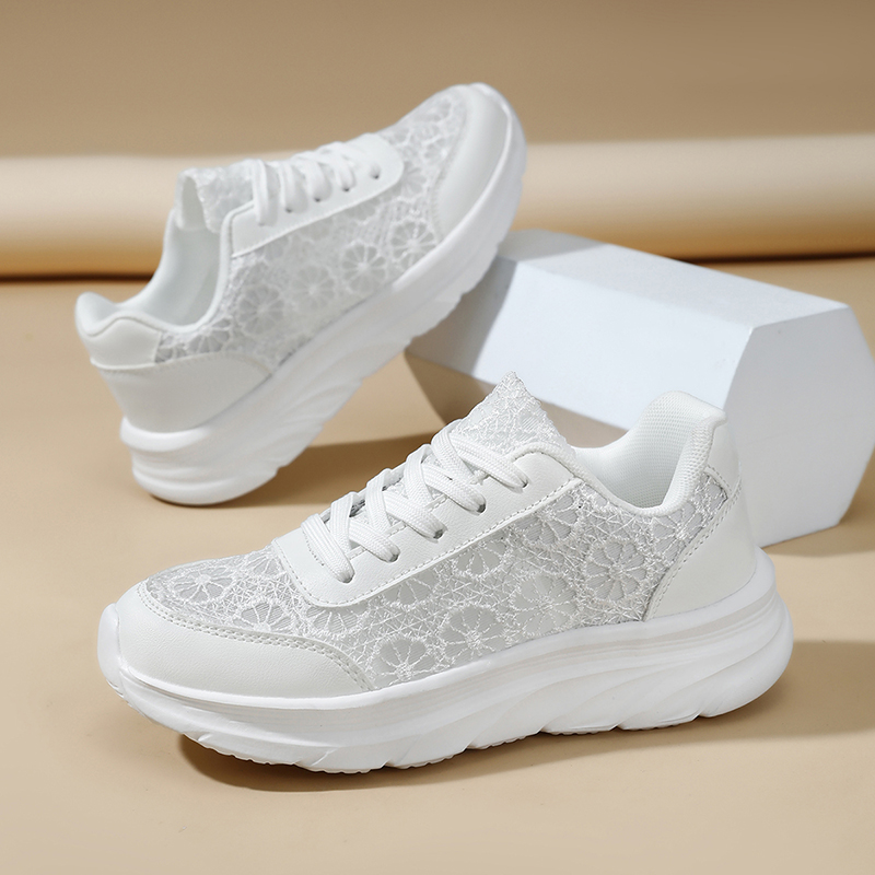 Woman White shoes print sneake - مراجعة Mesh Sneaker Women وسعره