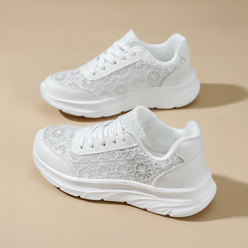 Woman White shoes print sneake - مراجعة Mesh Sneaker Women وسعره