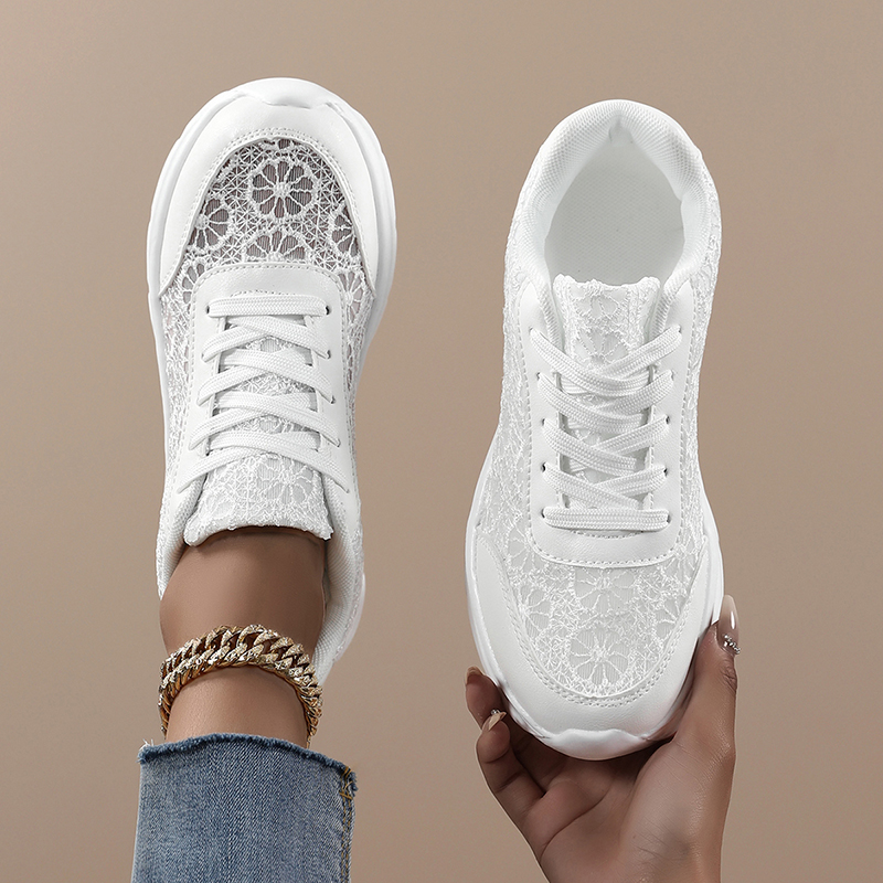 Woman White shoes print sneake - مراجعة Mesh Sneaker Women وسعره