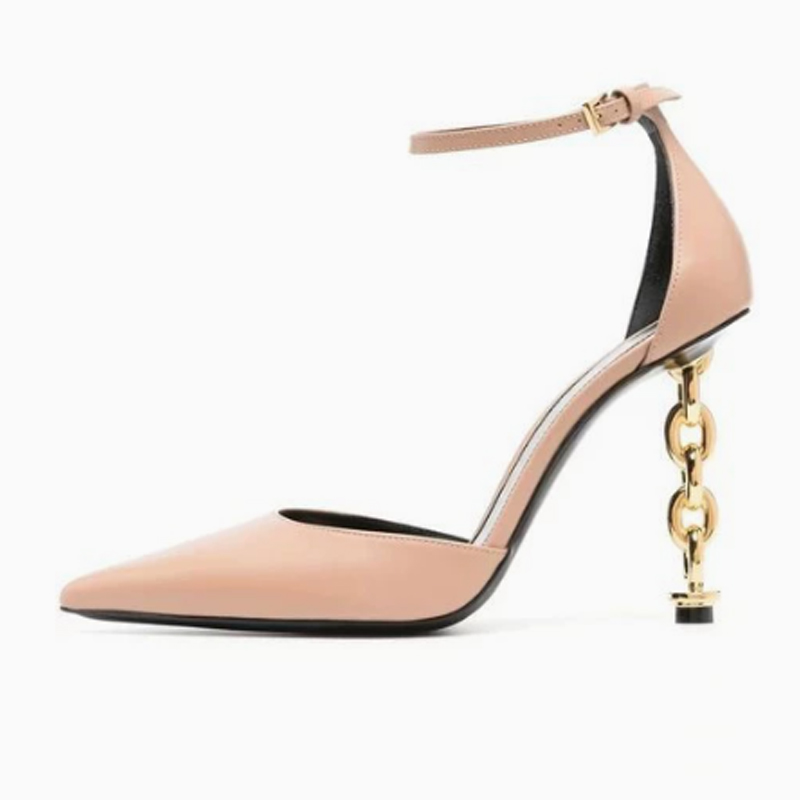 Sexy Gold Chain Heel Pointed T - مراجعة Gold Chain Sandal وسعره
