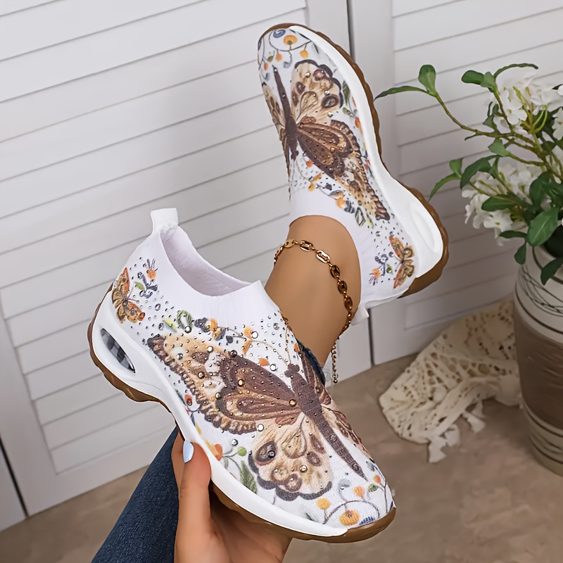 Women's Butterfly Rhinestone S - مراجعة Mesh Sneaker Women وسعره